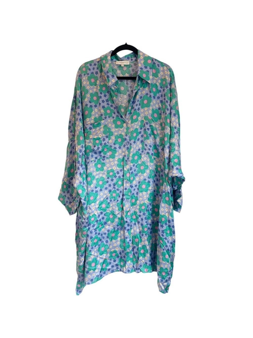 Anthropologie Corey Lynn
Calter Printed Shirt Dress Long Sleeve Blue Size2X NWOT - Picture 9 of 14